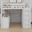 Lit mezzanine tout-en-un avec bureau intégré, tiroirs de rangement et garde-robe