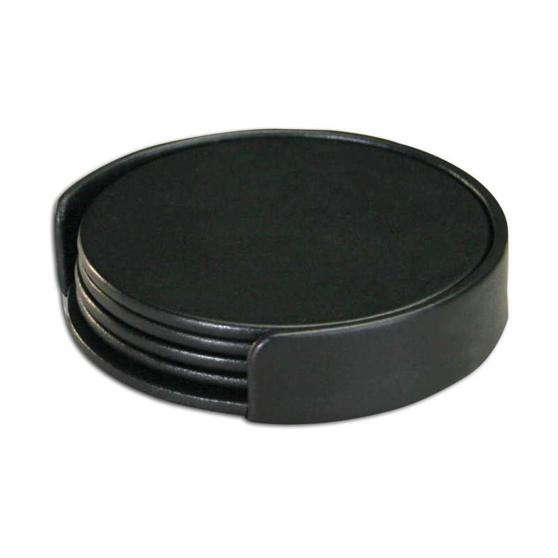 Sous-verre en similicuir, Noir
