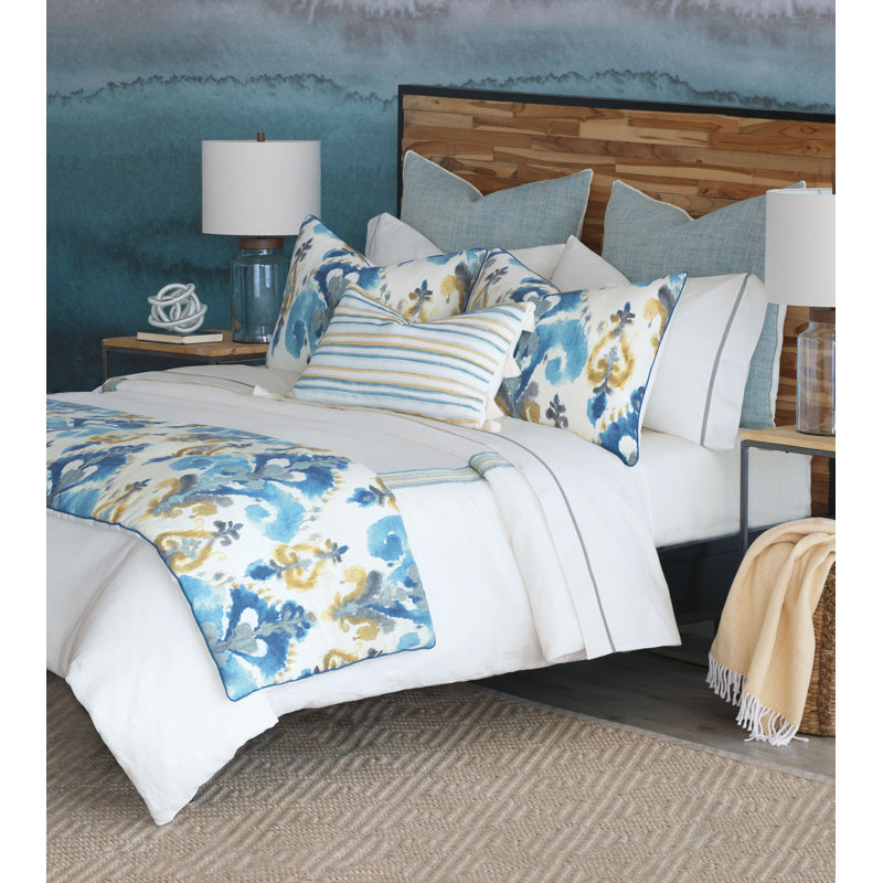 Aoki Ikat Linen Bed Runner, Queen