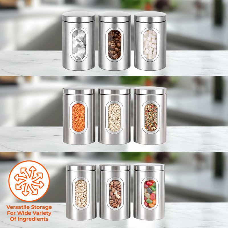 Metal Jar - Set of 3, Silver