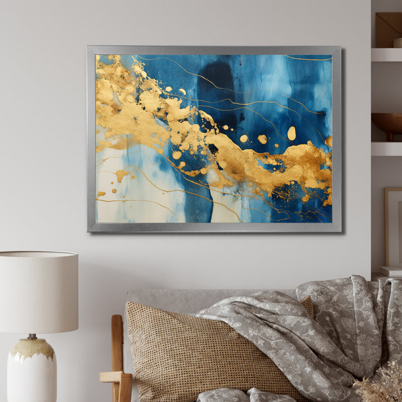 «Momentary Spirit Wave Retro I», reproduction sur toile, Cadre photo argenté, H 34 po x l 44 po x P 1,5 po