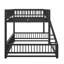 Structure de lit superposé double au-dessus de grand lit double avec une échelle et des barrières de sécurité-1785034067