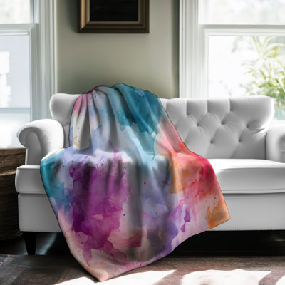 Watercolor Hues - Couverture Sherpa de qualité supérieure 1 pièce
