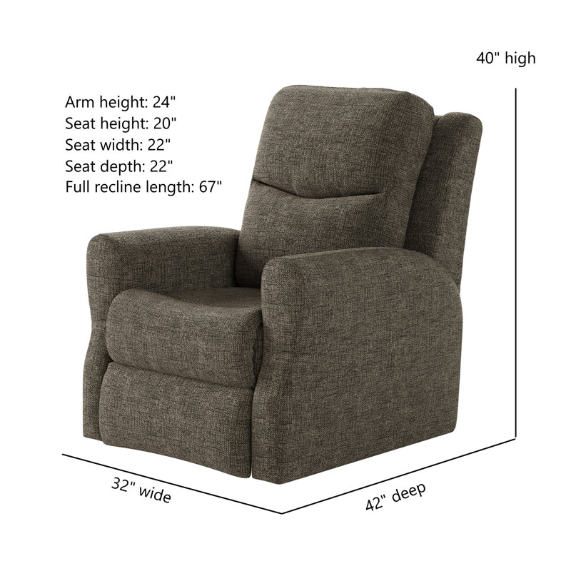 Fame Swivel Rocker Recliner, Dark Brown