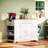 Fluted Kitchen Island With Tilt-out Trash Can, Power Outlet, Internal Storage Rack, 3 Drawers And 3 Open Side Racks-970920427
