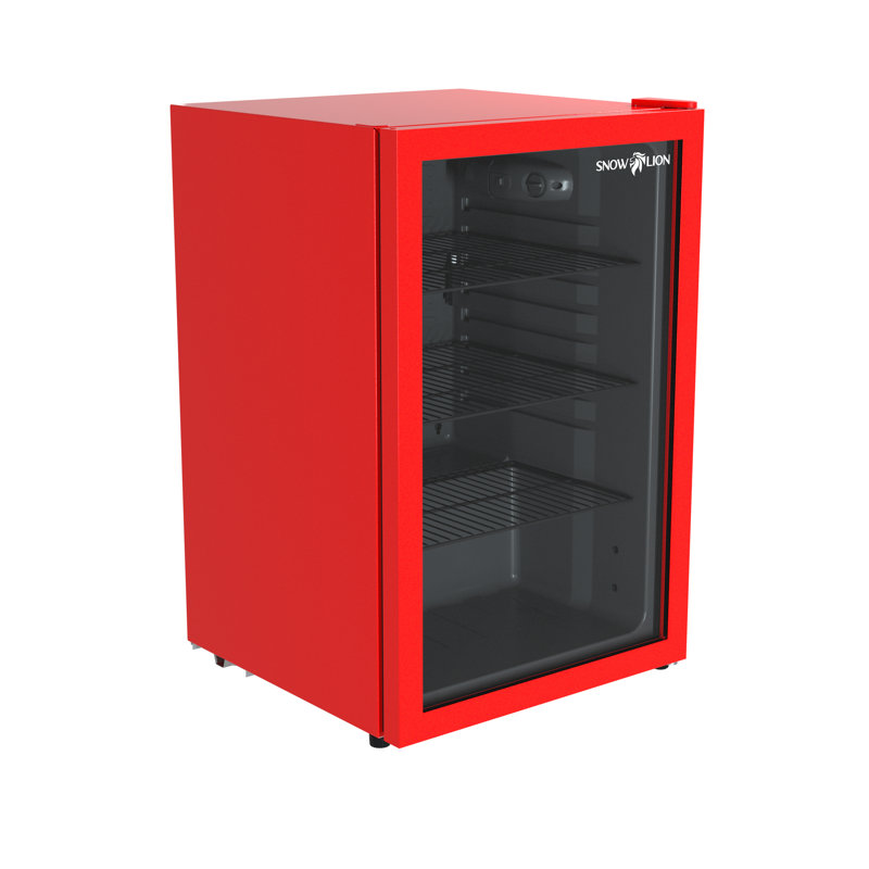 Réfrigérateur à boisson de 4,6 pieds cubes SnowLion Mini réfrigérateur autoportant avec porte vitrée, Rouge