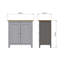 Daris 2 Door Compact Sideboard Buffet Storage Cabinet. 65cm Wide. Polished Chrome Handles.-840358527