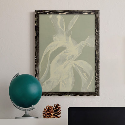 White Ribbon on Celadon I - Peinture sur toile encadrée