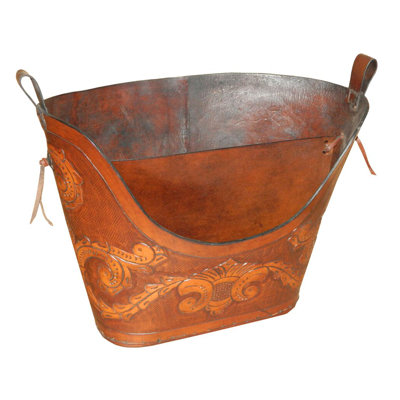 Leather Free Standing Magazine Rack
