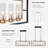 6-Light 37inches Black Cooper Kitchen Island Linear Pendant Light