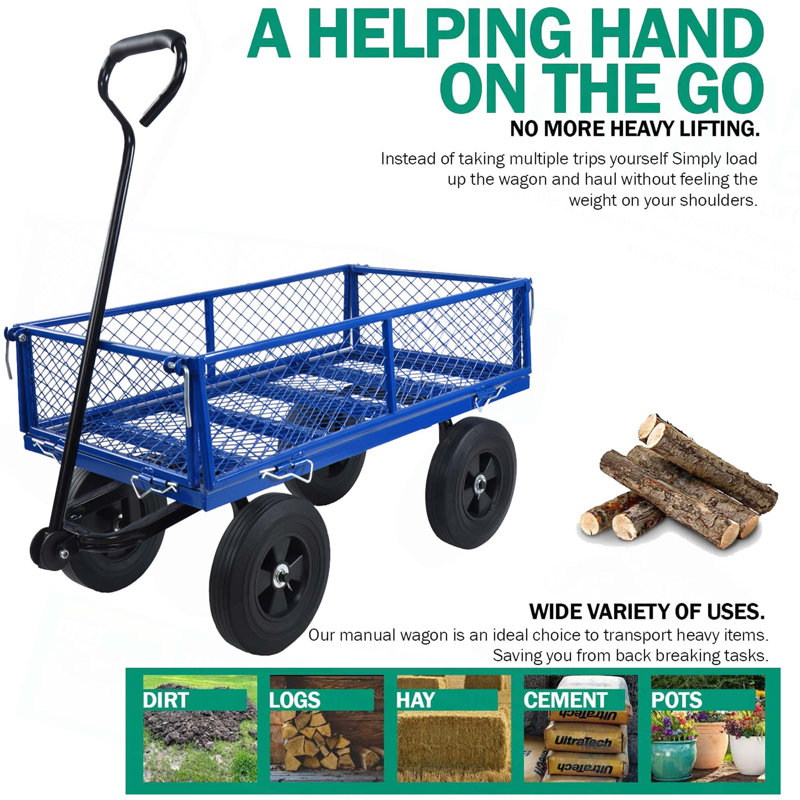 Les chariots de chariot de jardin pour outils facilitent le transport du bois de chauffage