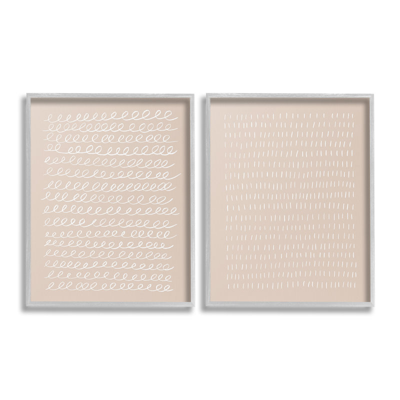 «Beige Minimal Scribbles Single Photo Frame» par Victoria Borges, 2 pièces sur toile, H 16 po x l 20 po