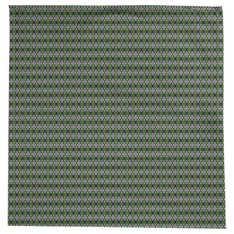 Leffel Lined Diamonds Tablecloth, Black/Green