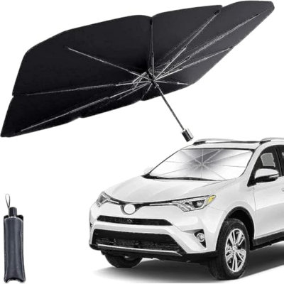 Pare-brise de voiture, pare-soleil, rayons UV et pare-chaleur, protecteur, pliable, réflecteur, parapluie, bouclier Brella (57 * 31 pouces)