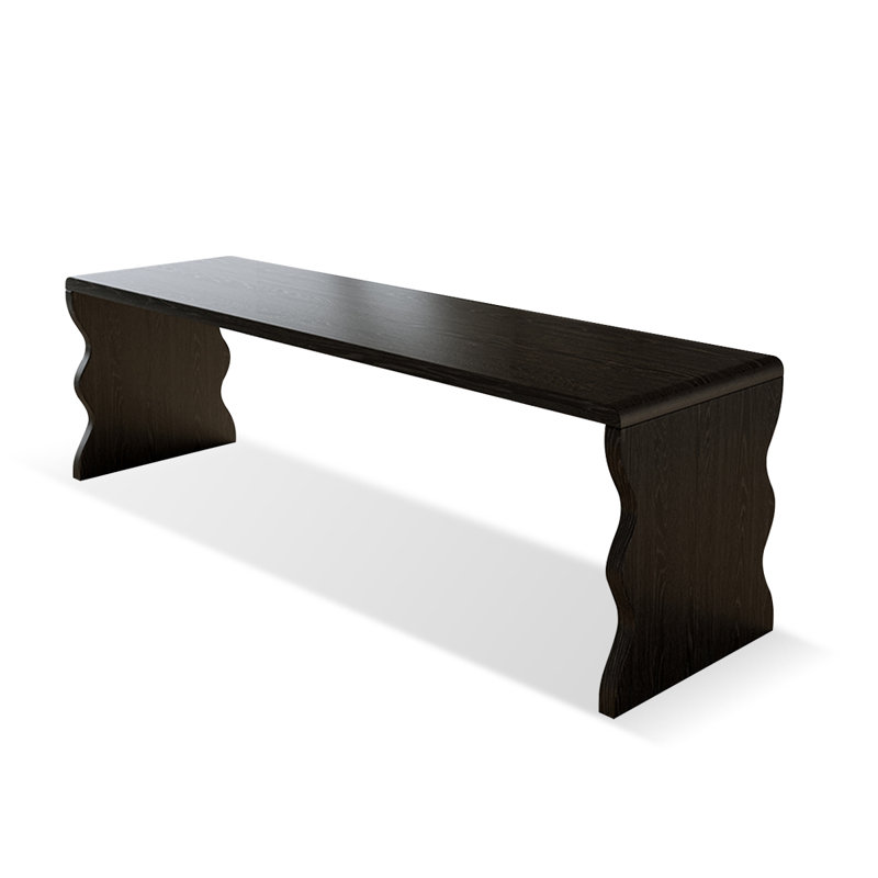 Bureau rectangulaire en bois massif noir, H 29,53 po x l 78,74 po x P 31,5 po