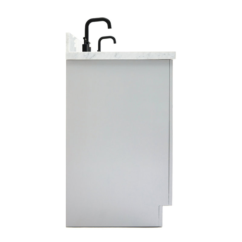 ARIEL HEPBURN 73 IN DOUBLE RECTANGLE SINK VANITY 1,5 IN, Gray, 73", Rectangular