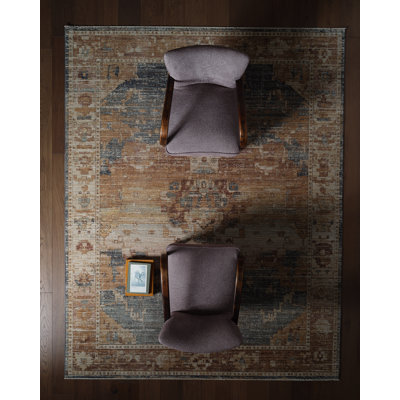 Label J Jia STN01 Medallion Tan/Blue Area Rug (6'X9')