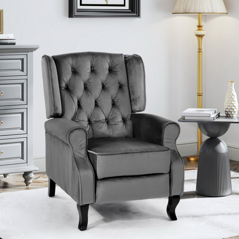 Meyers 82cm Wide Velvet Wing Chair Recliner
