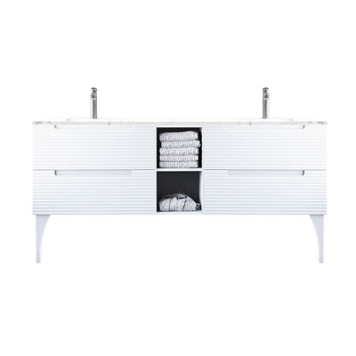 Ensemble de meuble-lavabo double 78 po Ariyannah