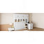 Lit escamotable mural simple avec placard, tiroirs et bureau - blanc