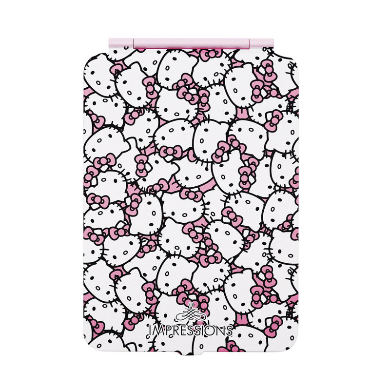 Hello Kitty Touch Pad Mini Tri-Tone Makeup Mirror with Animal Print Flip Cover and LED Strip