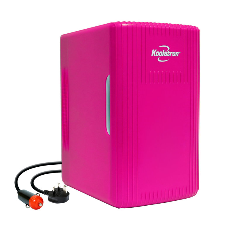 Koolatron Mini Fridge 6L 8 Can Portable Cooler Warmer for Bedrooms Drinks, Pink