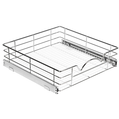 Organisateur de garde-manger escamotable robuste avec finition chromée antirouille