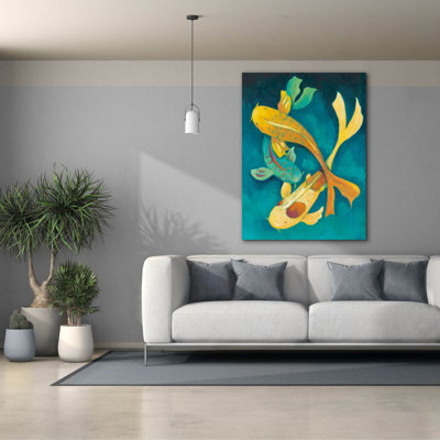  «Ornamental Koi 1» par Chariklia Zarris, art mural sur toile, 40 po x 54 po