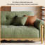 Causeuse 110,24 po en mélange de lin vert avec coussins décoratifs-848794205