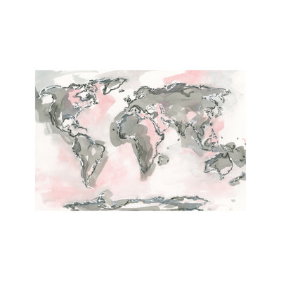World Map Blush by Chris Paschke - Painting on Canvas