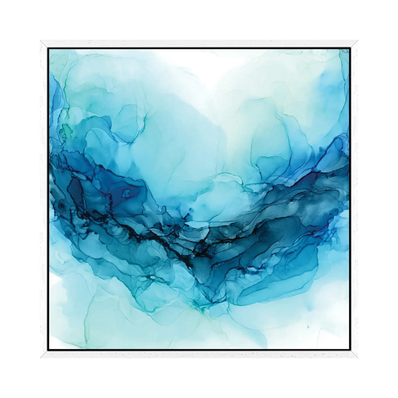 Ocean Paddle by Elizabeth Karlson - Floater Frame Painting on Canvas, White Framed, 66.04 cm H x 66.04 cm W