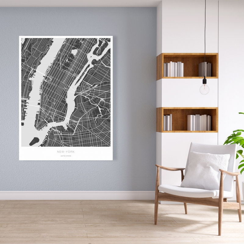 New York Graphic Map - Canvas Decor