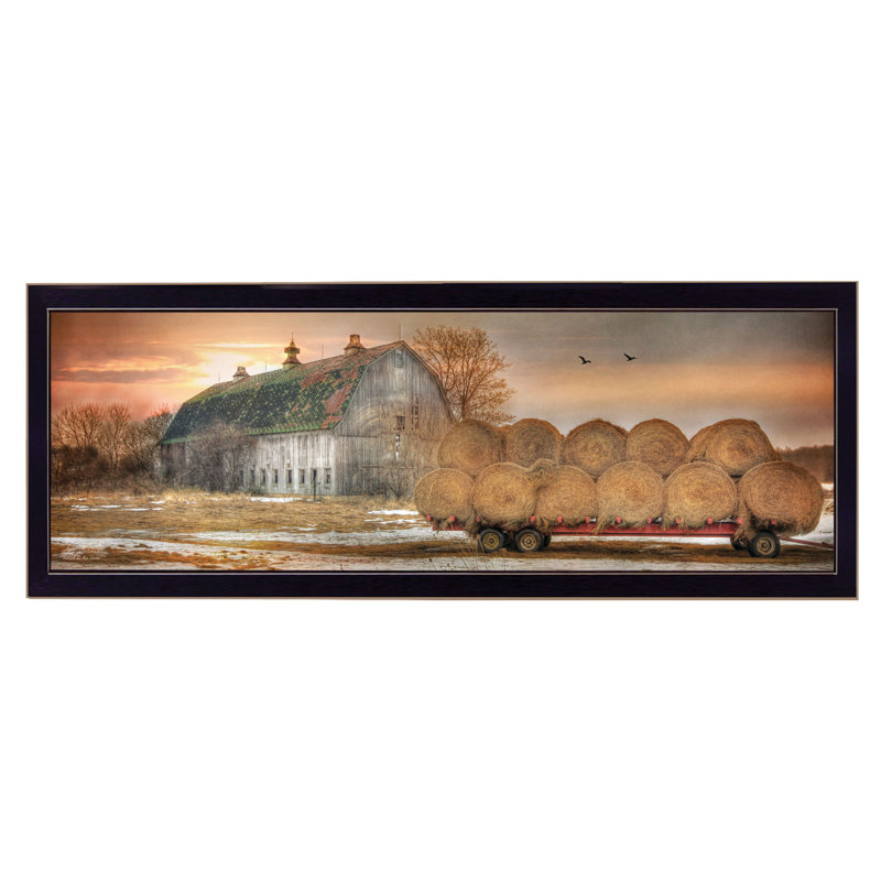 «Sunset on the Farm», art mural encadré pour le salon, reproduction murale encadrée par Lori Deiter