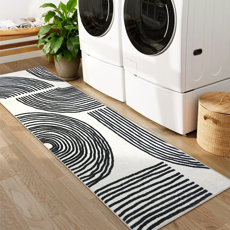 Tapis lavable à la machine avec revêtement TPR antidérapant, revêtement de sol doux et sans perte de poids, tapis à poils courts pliable et mince pour salon