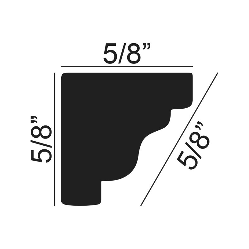 6-inch Unfinished White Recycled Polystyrene Crown Moulding Sample