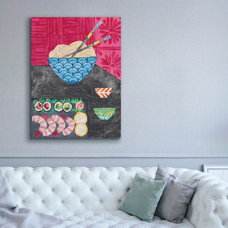 Toile épique Graffiti «Tablescape sushi» par Courtney Prahl, 40 po x 54 po, H 54 po x l 40 po