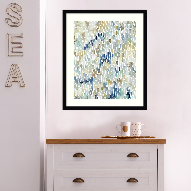 River Wavelet I par Grace Popp - Reproduction d'art sur papier encadrée, Papier avec cadre noir, H 25 po x l 21 po