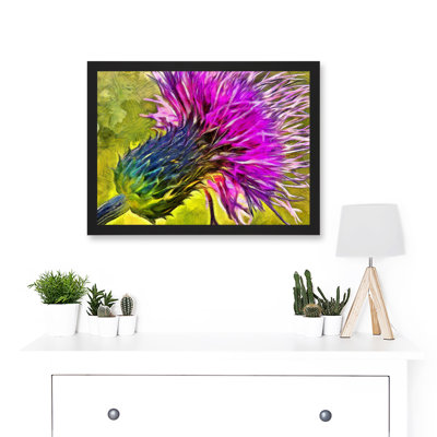 Scottish Thistle Purple Flower Vibrant - Single Picture Frame Art Prints