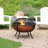 Jaramillo 32" Round Wood-Burning Copper Finish Steel Fire Pit Bowl with Spark Screen-73247513