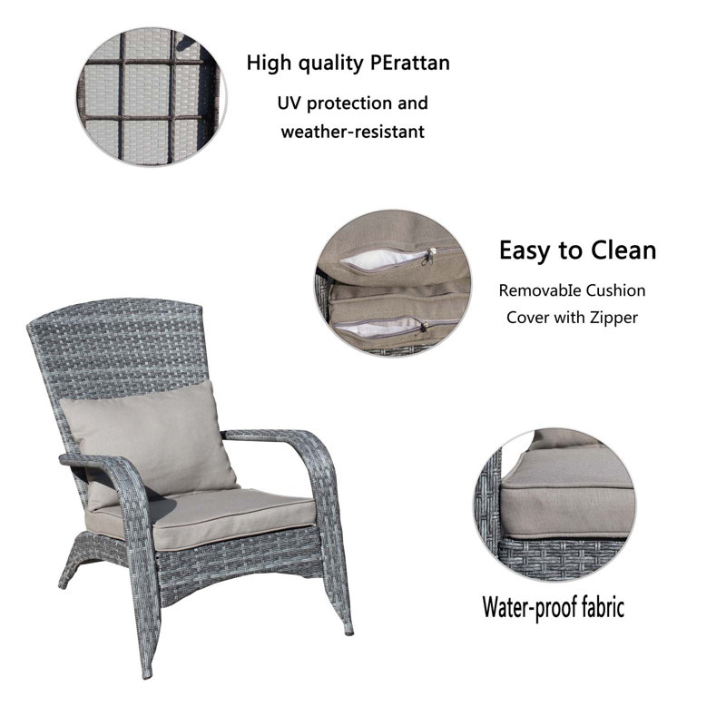 Chaise de patio avec coussins, Gris