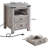 Nightstand with Charging Station and USB Port, Farmhouse Night Stand with 2 Drawers and Shelf Storage, Wooden Side End Table, Bedside Cabinet for Bedroom, Living Room, Closet,Office (Grey)-459038586