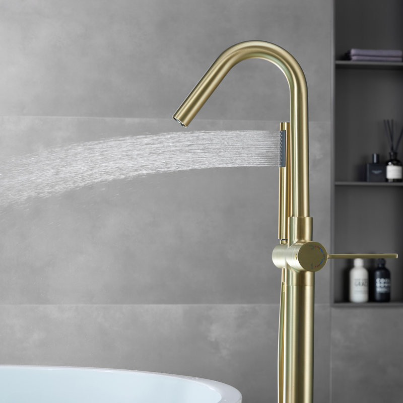 Robinet de baignoire autoportant avec douche à main