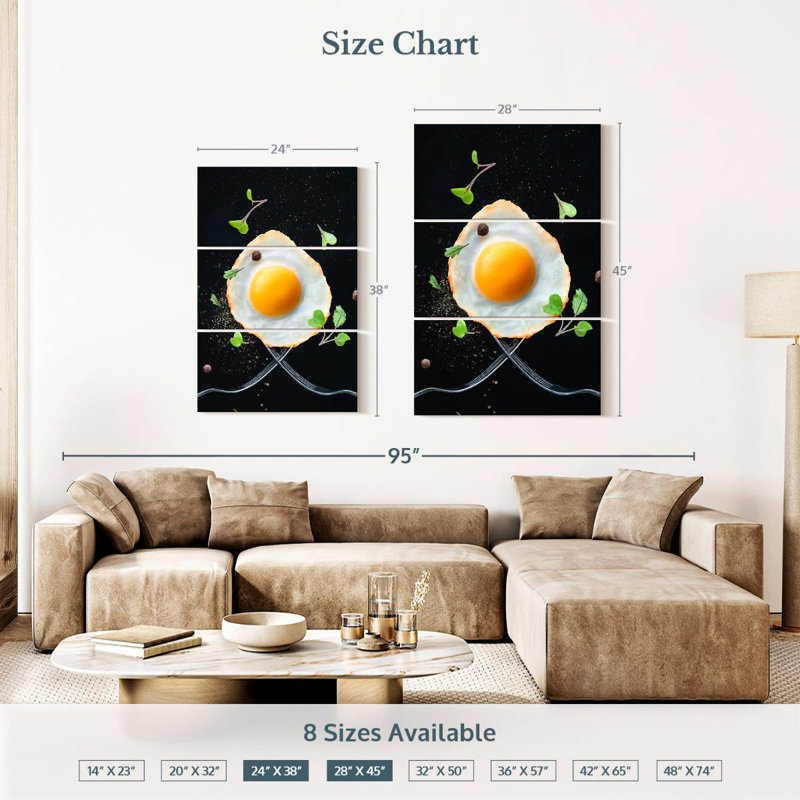 Yarlin Fried Egg For Breakfast, 38" H x 24" W
