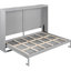 Queen Size Space Saver - Led Lights Grey Bed Design Saving Wall Unit For Guest Rooms
