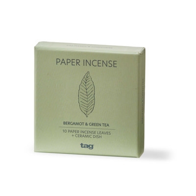 Bergamot Green Tea Paper Incense Set Of 10 Beige Everyday