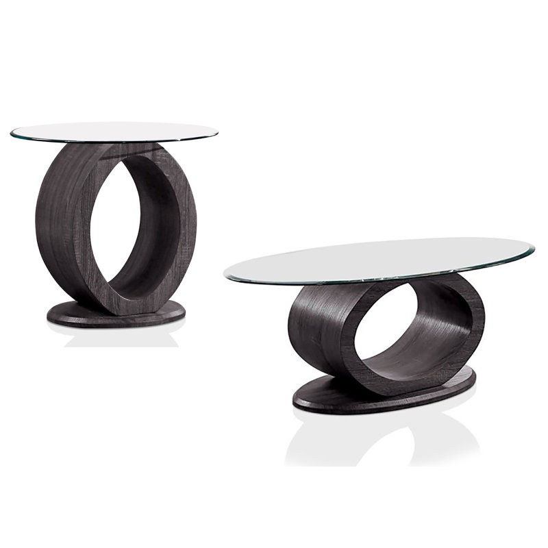 Rehberg 2 - Piece Glass Top Living Room Table Set