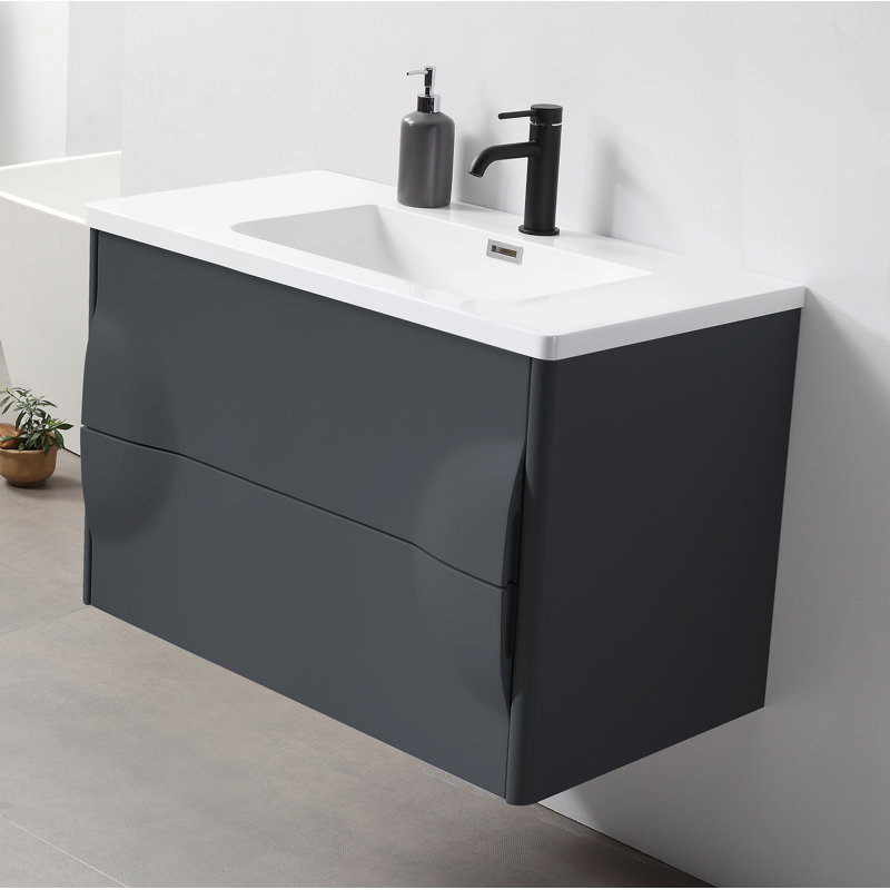 Ensemble de meuble-lavabo simple 30 po Armande, Gris foncé