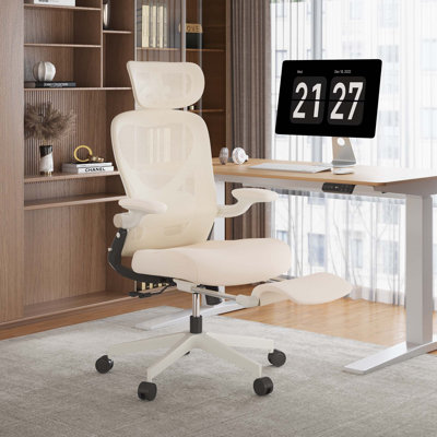 Foldex Ergonomic Office Chair, Folding Office Chair for Small Spaces with Lumbar Support by Inbox Zero