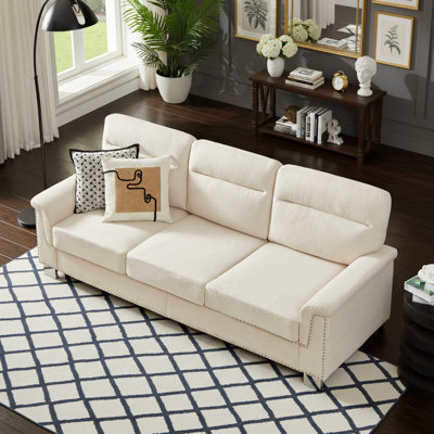 3-Seater Sofa With Nailhead And Cushion