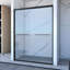 Porte de salle de bain double coulissante, 56 - 60 "x 70", cadre en aluminium, verre trempé de 8 mm, noir mat, imperméable, porte de douche en aluminium à installation simple, quincaillerie noire, salle de bain, méthode rapide-124250221
